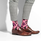 -High quality, mid-calf length socks featuring classic bright and boldly colored retro leopard print. Soft and comfortable, one size fits most teens and adults. Free shipping. Unisex mens womens 80s 90s eighties 90s new wave frank memphis color animal print lisa vintage style streetwear skating skate punk pop wild rad-