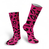 -High quality, mid-calf length socks featuring classic bright and boldly colored retro leopard print. Soft and comfortable, one size fits most teens and adults. Free shipping. Unisex mens womens 80s 90s eighties 90s new wave frank memphis color animal print lisa vintage style streetwear skating skate punk pop wild rad-