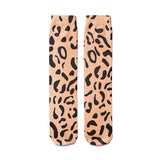-High quality, mid-calf length socks featuring classic bright and boldly colored retro leopard print. Soft and comfortable, one size fits most teens and adults. Free shipping. Unisex mens womens 80s 90s eighties 90s new wave frank memphis color animal print lisa vintage style streetwear skating skate punk pop wild rad-