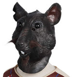 City Rat Mask - Cosplay/Halloween Costume or Stage Prop-Realistic, high quality latex rat mask nicely detailed with bits of attached fur. Whether fighting ninjas alongside mutant teenage turtles or dragging pizza back to the sewers via New York City subway, this rat is clearly one tough, battered and battle hardened rodent. Free Shipping. mortimer templeton splinter NYC MTA-