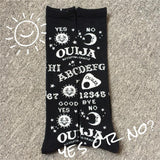 Ouija Women's Knee High Socks Ladies Black Goth Gothic Fashion Magick-