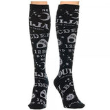 Ouija Women's Knee High Socks Ladies Black Goth Gothic Fashion Magick-