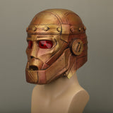 -High quality latex over-the-head Robotman mask with bronze metallic finish and red LED eyes. One size fits most. Free shipping from abroad with an average delivery time to the USA of about 2 weeks. Halloween costume cosplay comic book tv series robot man mask doom metal man light up fast shipping character prop-