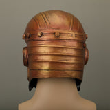 -High quality latex over-the-head Robotman mask with bronze metallic finish and red LED eyes. One size fits most. Free shipping from abroad with an average delivery time to the USA of about 2 weeks. Halloween costume cosplay comic book tv series robot man mask doom metal man light up fast shipping character prop-