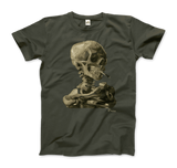 Van Gogh 1886 Smoking Skeleton Graphic Tee-Super soft and smooth 100% ringspun combed cotton tee, preshurnk with shoulder to shoulder taping, seamless collar and double needle hems. High quality colorfast, fade resistant print. Free shipping worldwide from the USA.
-Men (Unisex)-City Green-S-