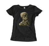 Van Gogh 1886 Smoking Skeleton Graphic Tee-Super soft and smooth 100% ringspun combed cotton tee, preshurnk with shoulder to shoulder taping, seamless collar and double needle hems. High quality colorfast, fade resistant print. Free shipping worldwide from the USA.
-Men (Unisex)-Black-S-