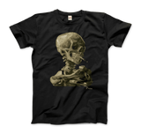 Van Gogh 1886 Smoking Skeleton Graphic Tee-Super soft and smooth 100% ringspun combed cotton tee, preshurnk with shoulder to shoulder taping, seamless collar and double needle hems. High quality colorfast, fade resistant print. Free shipping worldwide from the USA.
-Men (Unisex)-Navy-S-