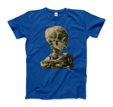 Van Gogh 1886 Smoking Skeleton Graphic Tee-Super soft and smooth 100% ringspun combed cotton tee, preshurnk with shoulder to shoulder taping, seamless collar and double needle hems. High quality colorfast, fade resistant print. Free shipping worldwide from the USA.
-Men (Unisex)-Royal Blue-S-