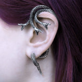 Khthonis Ear Wrap, Alchemy Gothic (E434)-A particularly noxious, multi-headed serpent from the realms of the Greek underworld. A stunning three-headed snake, faux-stretcher earring. Hand made in England of Fine English Pewter with surgical steel post. Sold individually. Fits the left ear only. Genuine Alchemy Product with Alchemy Lifetime Guarantee-