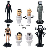-10-11cm scale non-jointed figures based on characters from the universe of the Skibidi Toilet series. Combine sets to form your own armies for epic battles. Free Shipping from Abroad.

weird wtf skibidi dop yes trending action figure toys tv camera man mecha robots weirdest youtube poop most popular anime media memes-Set F - 8 Figures-11CM-