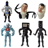 -10-11cm scale non-jointed figures based on characters from the universe of the Skibidi Toilet series. Combine sets to form your own armies for epic battles. Free Shipping from Abroad.

weird wtf skibidi dop yes trending action figure toys tv camera man mecha robots weirdest youtube poop most popular anime media memes-Set D - 6 Figures-11CM-
