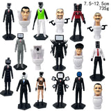 -10-11cm scale non-jointed figures based on characters from the universe of the Skibidi Toilet series. Combine sets to form your own armies for epic battles. Free Shipping from Abroad.

weird wtf skibidi dop yes trending action figure toys tv camera man mecha robots weirdest youtube poop most popular anime media memes-Set A - 17 Figures-11CM-