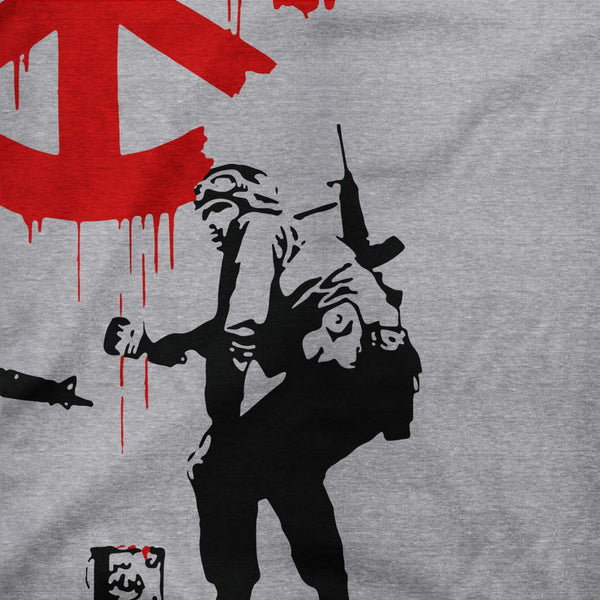 Banksy - Soldiers Painting Peace Symbol 2006 Artwork T-Shirt – Domestic ...