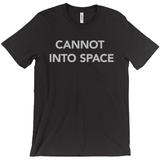 -Unisex style, crew neck, short sleeve Bella + Canvas t-shirt. Super soft, combed and ring-spun cotton. Ethically made and printed in the USA.

Funny "Cannot Into Space" meme graphic t-shirt NASA countryballs astronaut poland polandball can cadet joke gift saying tee astrophysics nope no oxygen rocket shuttle moon mars-Black-Extra Small (XS)-