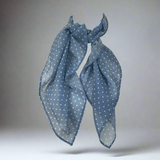 -Blue with White Polka-Dot-One Size-