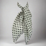 -White with Black Polka-Dot-One Size-