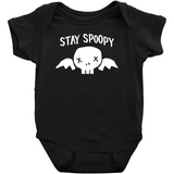 -High quality Rabbit Skins infant snap bodysuit. Combed ringspun cotton, double-needle ribbed bindings at neck, arm and leg openings, 3 snap closure. Shipped from the USA. Funny spoopy skeleton halloween meme one piece unisex baby snapsuit creeper crawler spooky winged skull skulls punk goth gothic rocker onesie-Black-NB-