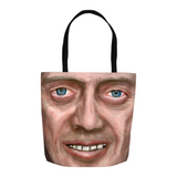 Bagscemi Tote Bag, Reusable Cloth Fabric Carryall Shopping Bag-Brand New Tote Bag in your choice of 13, 16 or 18 inches. High quality, woven polyester tote with design on both sides. Durable and machine washable. This item is made-to-order and typically ships in 3-5 Business Days. Creepy weird disturbing buscemi eyes meme face reusable cloth fabric bag-