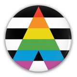 -Brand New pinback button in your choice of size. Scratch and UV resistant mylar with standard button back.This item is made-to-order and typically ships in 3-5 business days from the US. 

Straight lgbt lgbtq lgbtqx allies pflag parents friends family gay lesbian bisexual trans nonbinary gender sexuality equality -2.25 inch Round Button-