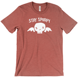 -Stay Spoopy winged skull graphic tee. High quality printing on soft Bella Canvas Canvas shirt. These shirts are made-to-order and typically ship in 2-4 business days from within the USA.

Funny kowai cute halloween goth gothic spoopy spooky girl boy mens womens unisex t-shirt -Heather Clay-S-