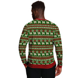 -Funny all-over-print unisex sweatshirt made of soft and comfortable cotton/polyester/spandex blend with brushed fleece interior. Each panel is individually printed, cut and sewn to ensure a flawless graphic that won't crack or peel. 

Mens womens Christmas pullover pug dog puppy xmas holiday pun joke humbug grinch-