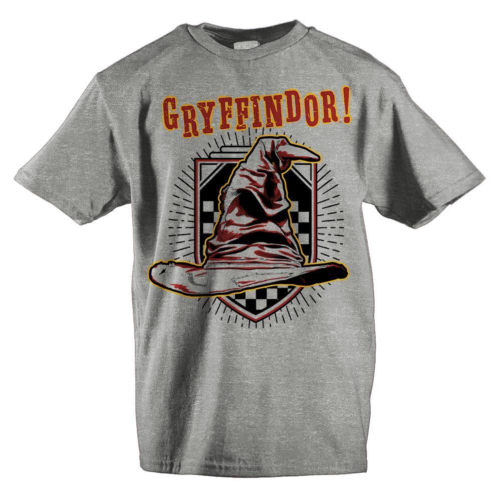 Harry Potter Sorting Hat Gryffindor! Youth Tee, Officially Licensed -Heather Gray-XS-