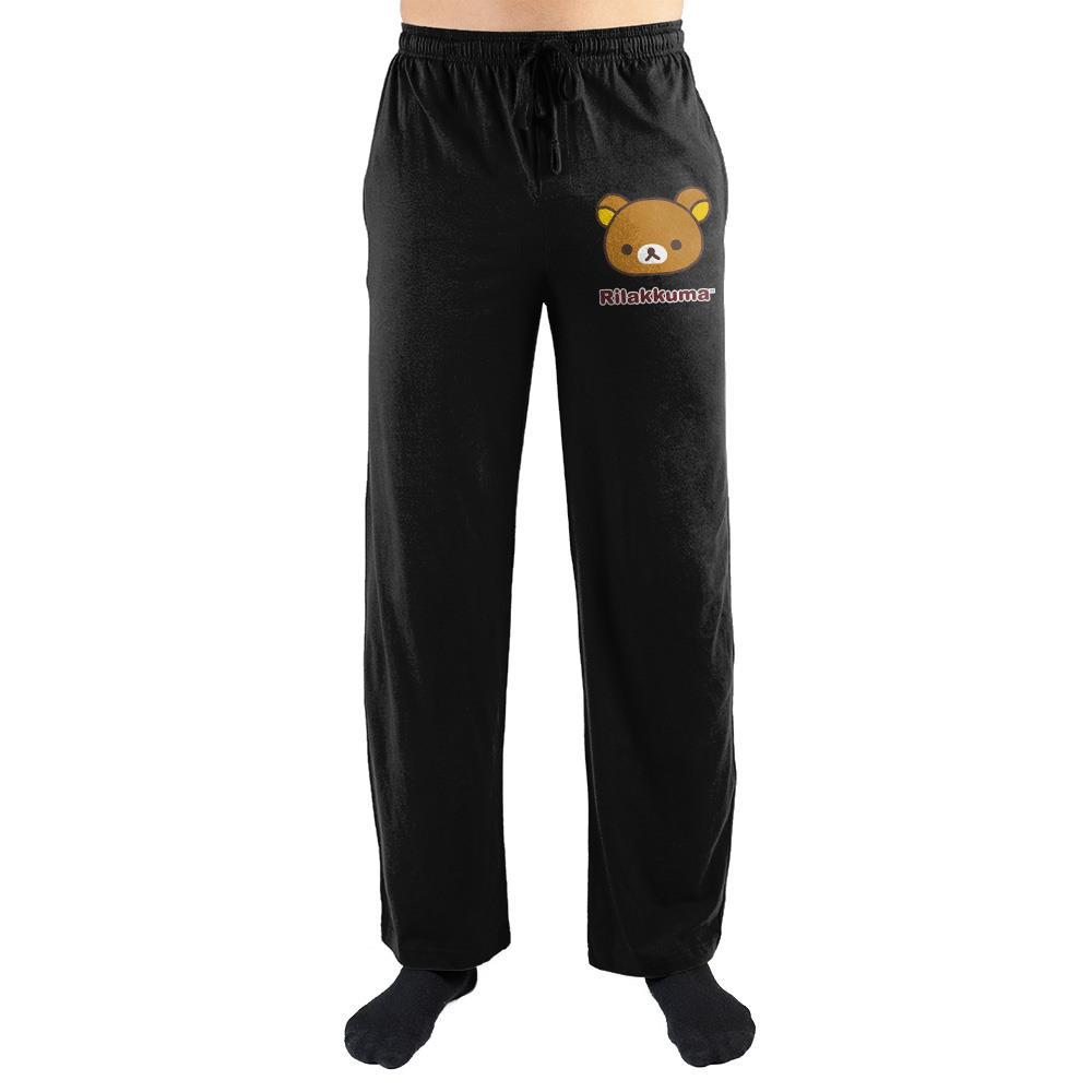 Rilakkuma Sleep Pants, Black, Genuine San-X Pajamas, Ships from USA-Slip into your PJs and cuddle up with Rilakkuma!Soft poly-cotton pajama pants for comfort and breathability adjustable drawstring and elastic waistband for a comfortable fit. Genuine, officially licensed San-X Rilakkuma apparel. These lounge pants ship from within the USA Kawaii bear sanrio manga anime character japan-Black-XS-