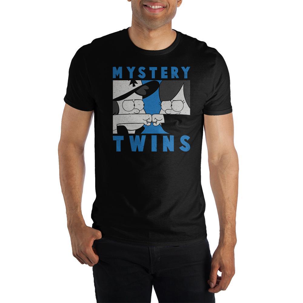 Gravity Falls Mystery Twins Graphic Tee, Official Unisex Disney Shirt-Black-S-
