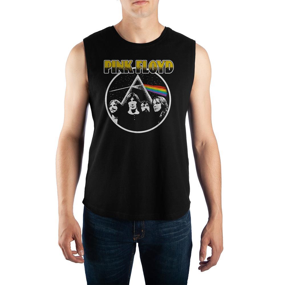 PINK FLOYD Dark Side of the Moon Band Shot Muscle Tank, Official-BLACK-S-
