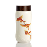-White with Red Fishes (Hand- painted)-6945035203344
