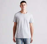 Heather Gray Supima Cotton Crew Tee - Mod Thread, Made in the USA-This crew neck tee is destined to be a staple in your wardrobe. It features a contemporary fit and is made with a lightweight, buttery 100% Supima cotton woven in Los Angeles. Made in the USA and typically ships in 2-3 business days. High end designer super ultra soft fashion t-shirt. Heather Gray mens / unisex-Heather Gray-S-