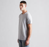 Heather Gray Supima Cotton Crew Tee - Mod Thread, Made in the USA-This crew neck tee is destined to be a staple in your wardrobe. It features a contemporary fit and is made with a lightweight, buttery 100% Supima cotton woven in Los Angeles. Made in the USA and typically ships in 2-3 business days. High end designer super ultra soft fashion t-shirt. Heather Gray mens / unisex-