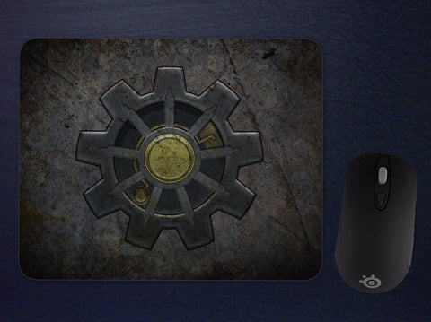 Vault Door Mousepad, High Quality 9x7 inch Mouse Pad, Custom from USA-High quality, stain resistant and easy to clean 9" x 7" mouse pad. Customization available on request. Made-to-order and typically ships in 2-3 business days from within the USA. Videogame vault door graphic art post-apocalyptic fallout gamer gaming mousepad neoprene FPSi atomic boy customized number bespoke gift-