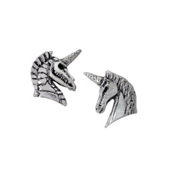 Alchemy Gothic UNICORN DUALITY Stud Earrings, Fantasy Skeletal, E411-