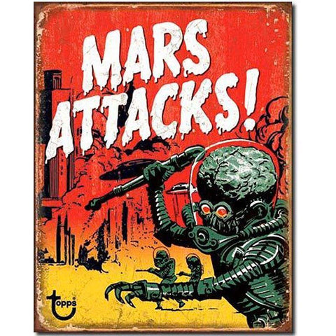 Retro Vintage 1962 Topps MARS ATTACKS Poster Metal Sign, 16 inches--754858589230