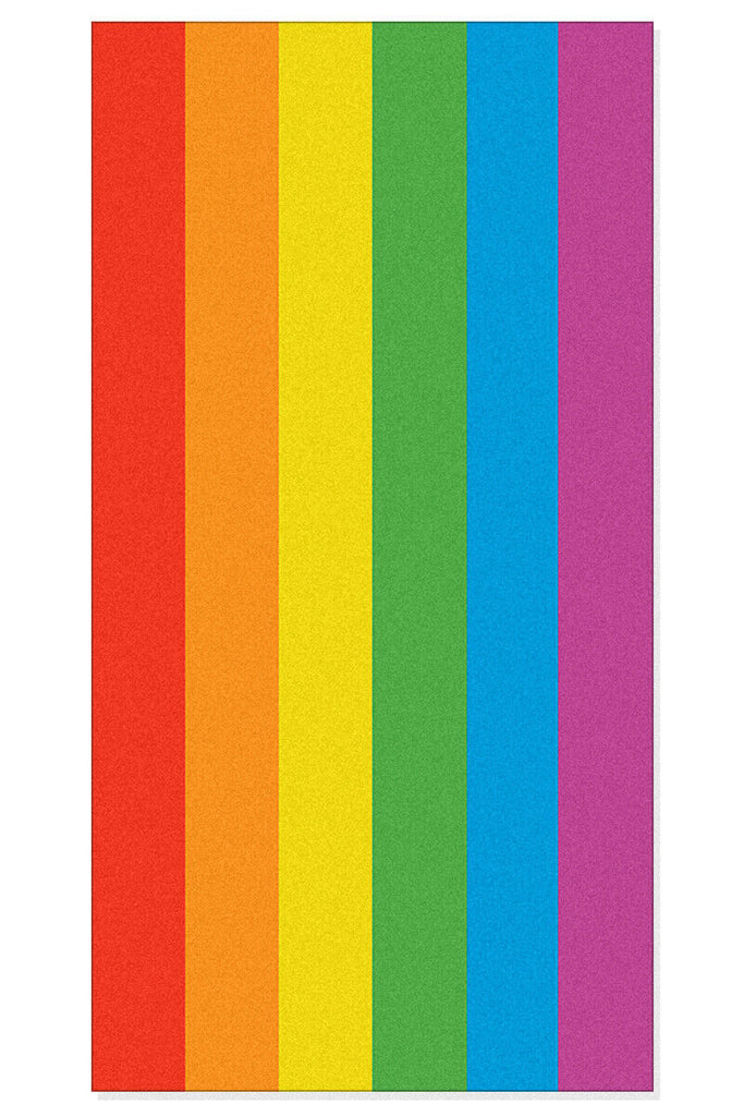 Rainbow Striped Floor Mat / Hall Runner, Colorful Event Party Decor-Convention quality low profile, thin style floor mat. Durable non-woven polyester fiber top, non-slip rubber backing. Easy to trim. Customization and other sizes by request. Ships from the USA. Classic LGBTQIA LGBTQX LGBT gay pride rainbow stripe secondary flooring event walkway display decor.-60" x 120"-Does Not Apply