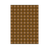 OVERLOOK BALLROOM Floormat / Hall Runner Retro Geometric Hotel Pattern-Convention quality low profile, thin style floor mat. Durable non-woven polyester fiber top, non-slip rubber backing. Easily trimmed to fit a particular area. Customization and other sizes by request. Ships from the USA. Retro shining gold geometric horror hotel ballroom secondary flooring event walkway display decor.-60 x 84 inches-