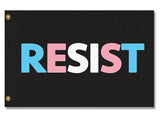 TRANS RESIST FLAG - 2x1, 3x2, 5x3 LGBTQIA Transgender Pride Rights Equality LGBT-High quality, professionally printed polyester flag in your choice of size, single or fully double-sided with blackout layer, grommets or pole pocket / sleeve 2x1ft / 1x2ft, 3x2ft / 2x3ft, 5x3ft / 3x5ft LGBT GLBT LGBTQ LGBTQIA LGBTQX plus Trans Transgender Pride, Rights, Equality Protest March RESIST Trump Military Ban-3 ft x 2 ft-Standard-Grommets-