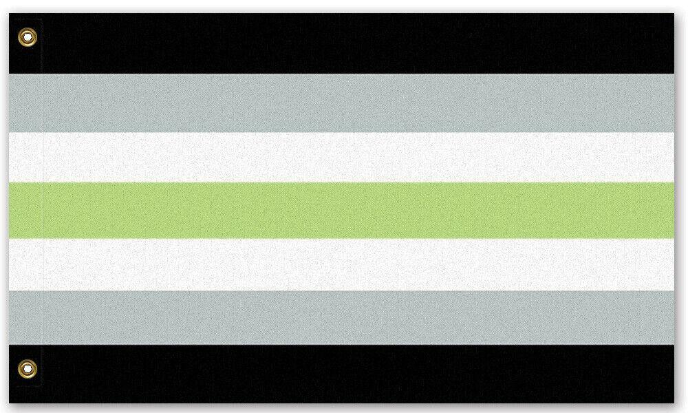 Agender Pride Flag - 3x2 5x3 2x1 or Custom LGBTQ LGBTQIA LGBTQX Banner-High quality, professionally printed polyester flag in your choice size, 2x1 / 1x2 ft, 3x2 / 2x3 ft, 3x5 / 5x3 ft, or custom - Single or double-sided. Agender Nonbinary Non-Binary Enby LGBTQ LGBTQIA LGBTQX Pride Equality March Protest. -5 ft x 3 ft-Standard-Grommets-