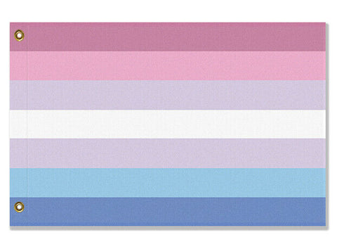 BiGender Pride Flag, Custom Bi-Gender Nonbinary LGBTQ LGBTQX LGBTQIA -High quality, professionally printed polyester Pride banner pole flag in your choice of size and style - single or double sided with either grommets or pole pocket. 2x1 / 1x2 ft, 3x2 / 2x3 ft, 3x5 / 5x3 ft or custom size by request. LGBT LGBTQ LGBTQIA LGBTQX Sexuality Gender Identity Rights Equality. Resist United.-3 ft x 2 ft-Standard-Grommets-