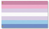 BiGender Pride Flag, Custom Bi-Gender Nonbinary LGBTQ LGBTQX LGBTQIA -High quality, professionally printed polyester Pride banner pole flag in your choice of size and style - single or double sided with either grommets or pole pocket. 2x1 / 1x2 ft, 3x2 / 2x3 ft, 3x5 / 5x3 ft or custom size by request. LGBT LGBTQ LGBTQIA LGBTQX Sexuality Gender Identity Rights Equality. Resist United.-5 ft x 3 ft-Standard-Grommets-