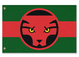 Wakandan Flag, Custom Cosplay Prop Replica Pole Banner Flag-High quality, professionally printed polyester banner pole flag in your choice of size and style - single or double sided with either grommets or pole pocket. 2x1 / 1x2 ft, 3x2 / 2x3 ft, 3x5 / 5x3 ft or custom size. Fully customizable on request. Custom Black Red Green Wakanda Panther Cosplay Photo Prop Replica-3 ft x 2 ft-Standard-Grommets-Does Not Apply