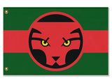 Wakandan Flag, Custom Cosplay Prop Replica Pole Banner Flag-High quality, professionally printed polyester banner pole flag in your choice of size and style - single or double sided with either grommets or pole pocket. 2x1 / 1x2 ft, 3x2 / 2x3 ft, 3x5 / 5x3 ft or custom size. Fully customizable on request. Custom Black Red Green Wakanda Panther Cosplay Photo Prop Replica-5 ft x 3 ft-Standard-Grommets-Does Not Apply