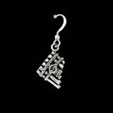 Rothfuss Kingkiller Chronicle EOLIAN TALENT PIPES Earrings, Sterling-Officially licensed Sterling Silver Eolian Talent Pipes earrings inspired by Patrick Rothfuss' KINGKILLER CHRONICLE fantasy novels, Name of the Wind and Wise Man's Fear. Jeweler handcrafted in the USA.
A mark of distinction and recognition for musicians. Kvothe earns his playing "The Lay of Sir Savien Traliard"-Sterling Silver-Single-with Antiquing-