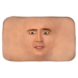 Creepy Cage Face Bath Mat, Small or Large Microfiber Plush Bathmat-Soft microfiber topped polyester bath mat with non-sip rubber bottom. High quaity materials, colorfast and fade resistant image. This item is made to order and typically ships in 2-3 business days from within the US. Creepy weird meme face bathroom floor decor. Weirdest housewarming gift.-21x34 inch-