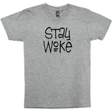 Stay Woke Tees, Light Colors - Black Lives Matter, Justice & Equality-High quality mens / unisex fine jersey tee. These shirts are made-to-order and typically ships in 3-5 business days from within the USA. Stay Woke, Black Lives Matter, BLM, Defund the Police, Reform Law Enforcement, Social Justice, Economic Justice, Anti-Trump, Systematic Racism, Equality for All, Demand Accountabiity-Heather Grey-Small (S)-