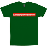 Supercalifragilisticexpialidocious Red Box Logo Poppins Parody Tee-Looking to express your supreme love of all things Disney? This Supercalifragilisticexpialidocious box logo parody tee might be just the thing! As box logos go, this is pretty much the ultimate... it's literally just barely able to fit on the shirt. Warning: may cause wearer to seem precocious.-Green-Small (S)-
