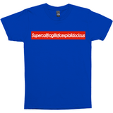 Supercalifragilisticexpialidocious Red Box Logo Poppins Parody Tee-Looking to express your supreme love of all things Disney? This Supercalifragilisticexpialidocious box logo parody tee might be just the thing! As box logos go, this is pretty much the ultimate... it's literally just barely able to fit on the shirt. Warning: may cause wearer to seem precocious.-Royal Blue-Small (S)-