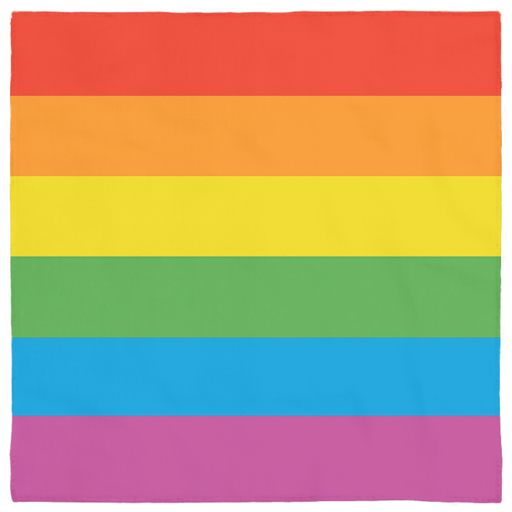 LGBTQIA Pride Rainbow Striped Bandana - LGBT LGBTQ LGBTQX Equality-Horizontal Stripes-