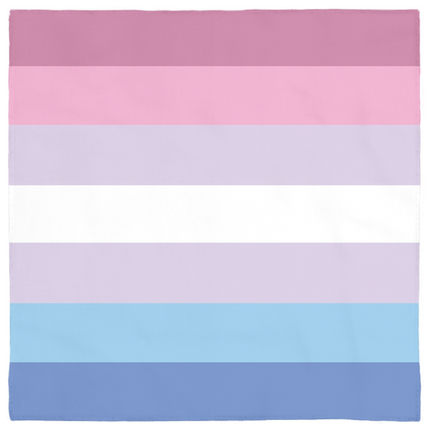BIGENDER Pride Bandana LGBT LGBTQ LGBTQIA Pink Blue Striped-Polyester jersey knit 24 inch square bandana, kerchief, handkerchief, hanky, neckerchief, do-rag, facemask, headscarf, babushka, hankey. GLBT LGBT LGBTQ LGBTQIA LGBTQX LGBTQ Bi-Gender Bigender Nonbinary Non-Binary Enby Pride striped bandanas. Genderfluid non null dual trans transgender gender identity equality rights..-Horizontal Stripes-